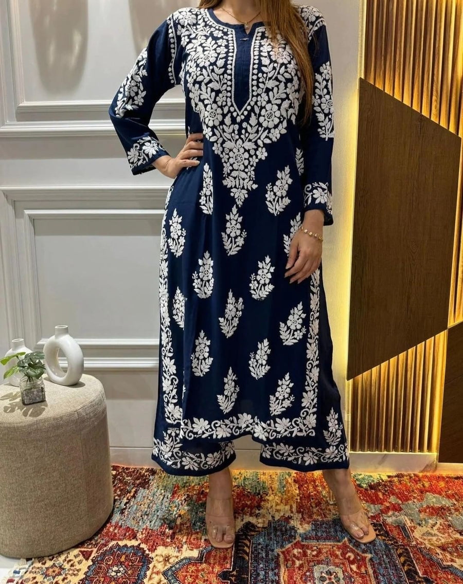 Tarana Premium Chikankari Kurti Pallazo Set