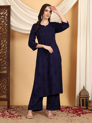 Malhar Rayon Chikankari Kurti Set