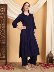 Malhar Rayon Chikankari Kurti Set