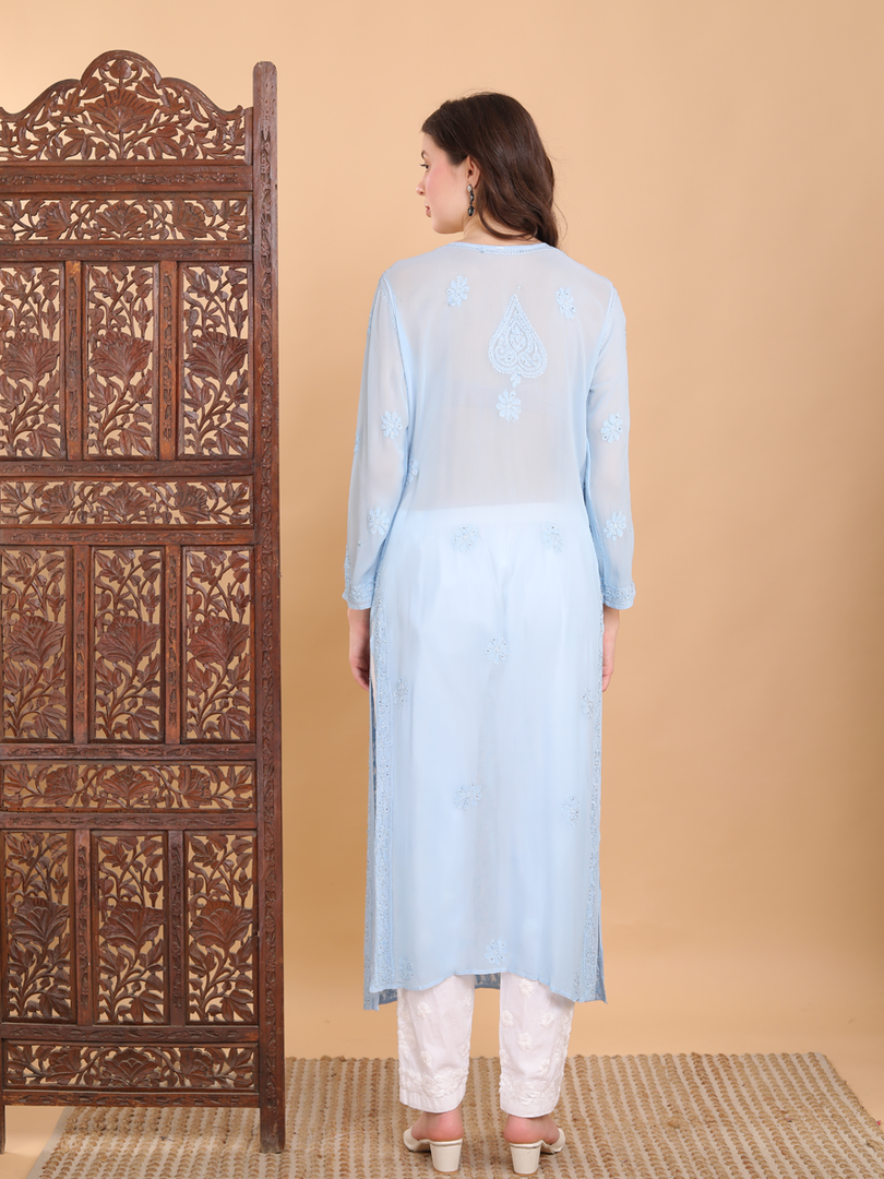 Nargis Viscose Mukaish Chikankari Kurti