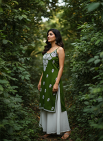 Load image into Gallery viewer, Boho Strappy Sleeveless Chikankari Kurti
