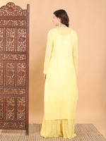 Load image into Gallery viewer, Surmai Premium Chikankari Viscose Mukaish Kurti Set
