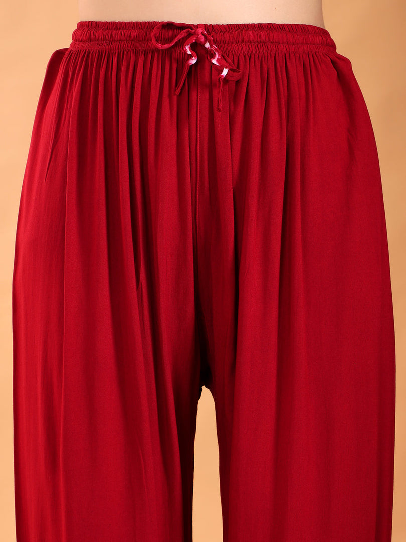 Karry Rayon Chikankari Kurti Pallazo Set