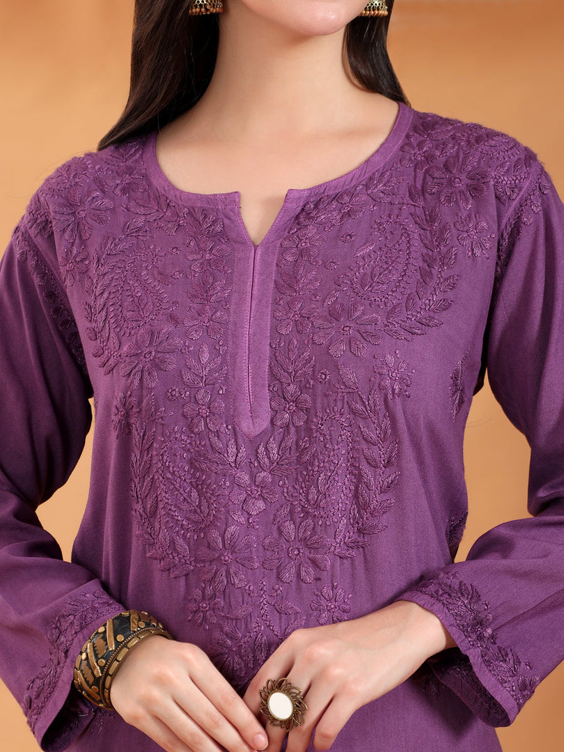 Karry Rayon Chikankari Kurti Pallazo Set