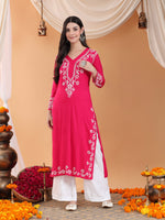 Load image into Gallery viewer, Haseena Rayon Chikankari Kurti