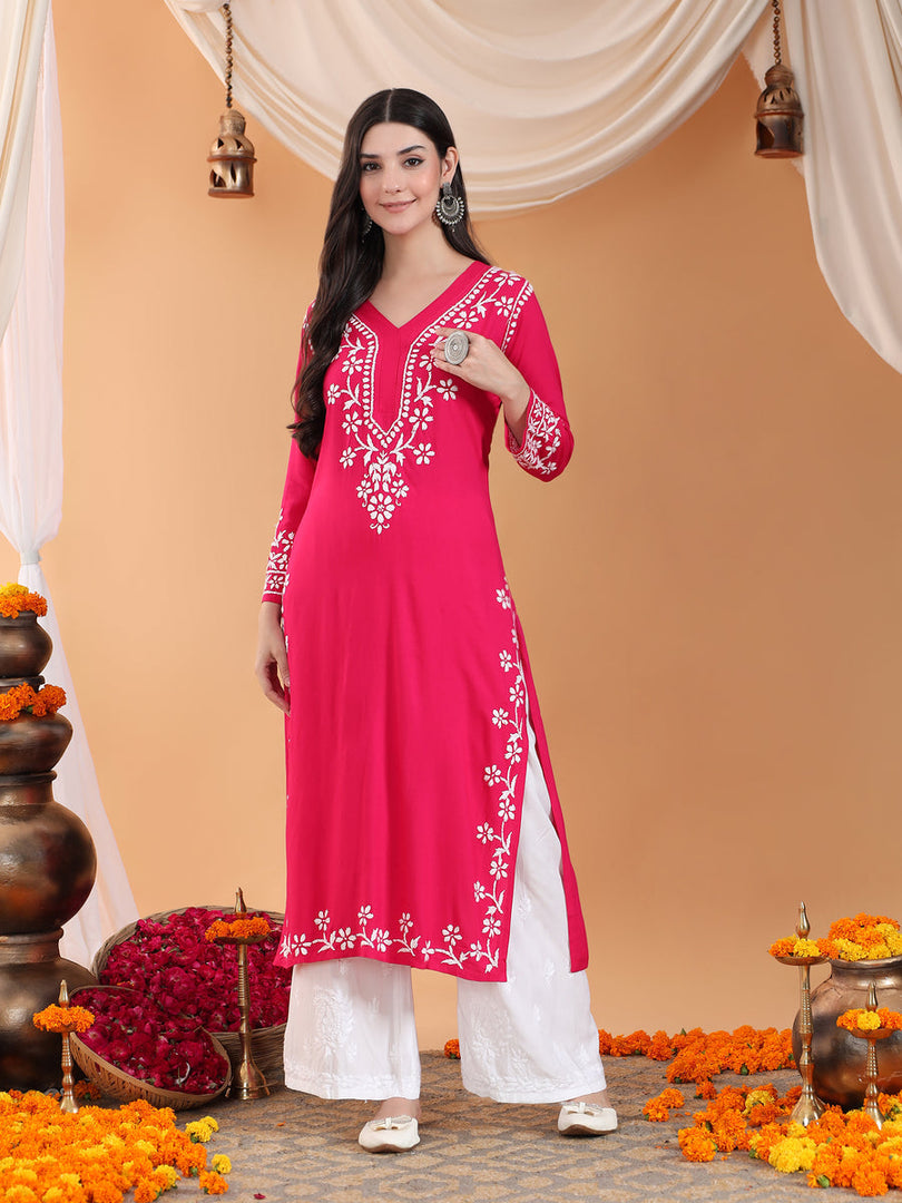 Haseena Rayon Chikankari Kurti