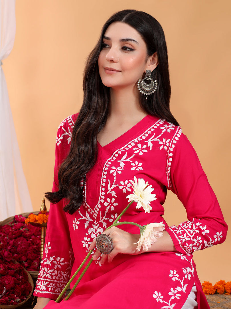 Haseena Rayon Chikankari Kurti