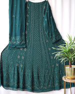 Load image into Gallery viewer, Shagun Viscose Heavy Anarkali &amp; Dupatta Set Bottle-Green
