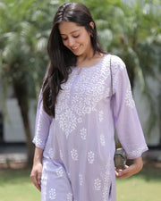 Najuk Modal Chikankari Straight Kurti