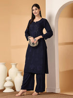 Load image into Gallery viewer, Aqsa Premium Chikankari Kurti Set
