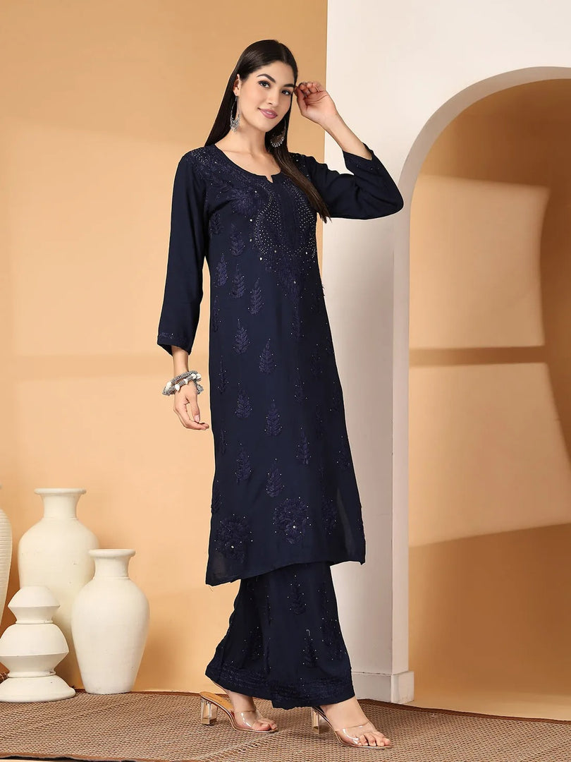 Aqsa Premium Chikankari Kurti Set