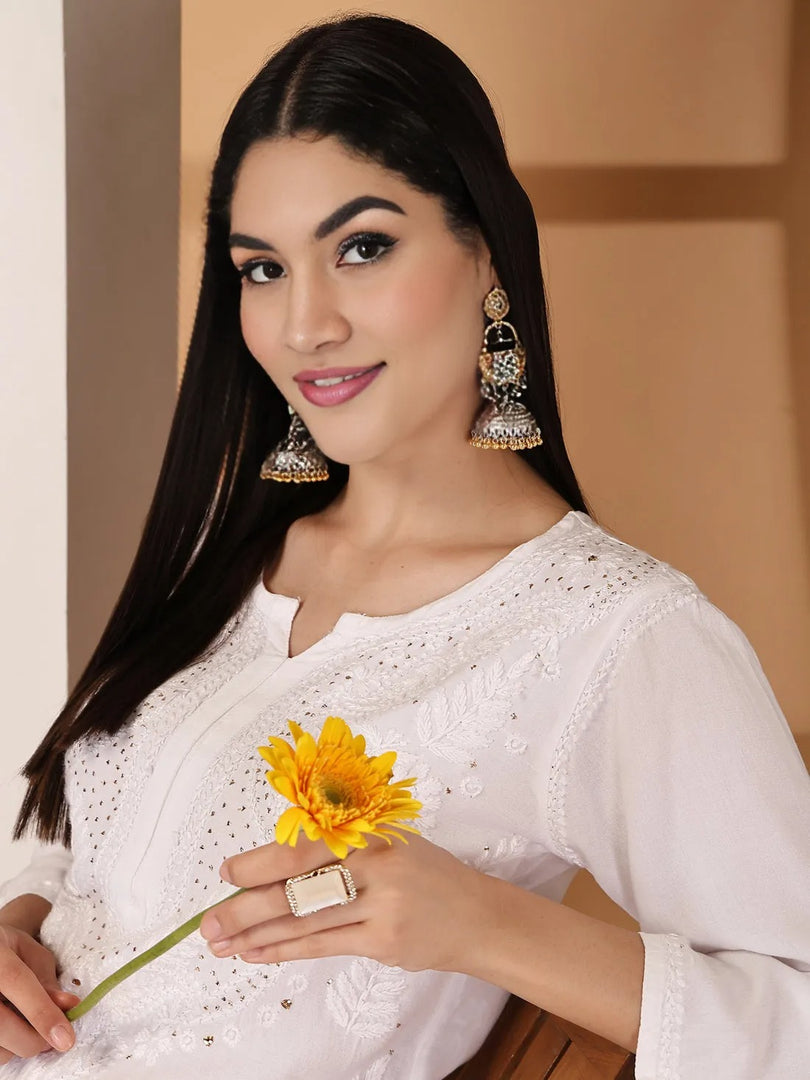 Aqsa Premium Chikankari Kurti Set