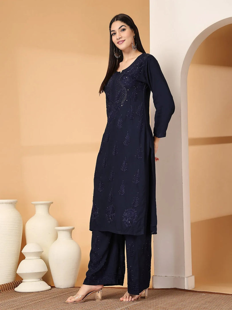 Aqsa Premium Chikankari Kurti Set
