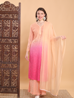 Load image into Gallery viewer, Noorani Viscose Mukaish set Peach &amp; Pink
