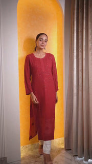 Mrunal Viscose Mukaish Chikankari Kurti