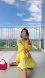 Load and play video in Gallery viewer, Isha Crochet Dobi Chikankari Co-Ord Set
