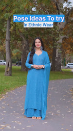 Load and play video in Gallery viewer, Nagma Premium Chikankari Mukaish Kurti Set
