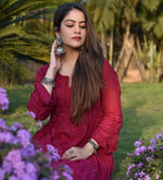 Load image into Gallery viewer, Sneh Premium Viscose Chikankari Gown
