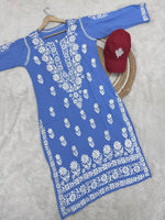 Load image into Gallery viewer, Bela Premium Long Chikankari Kurti
