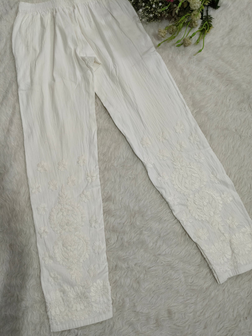 Nikhat Premium Lycra Stretchable Chikankari Pant