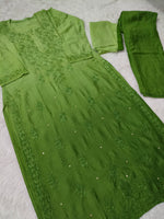 Load image into Gallery viewer, Karishma Kapoor Styled Mukaish Chikankari Chanderi Suit Set