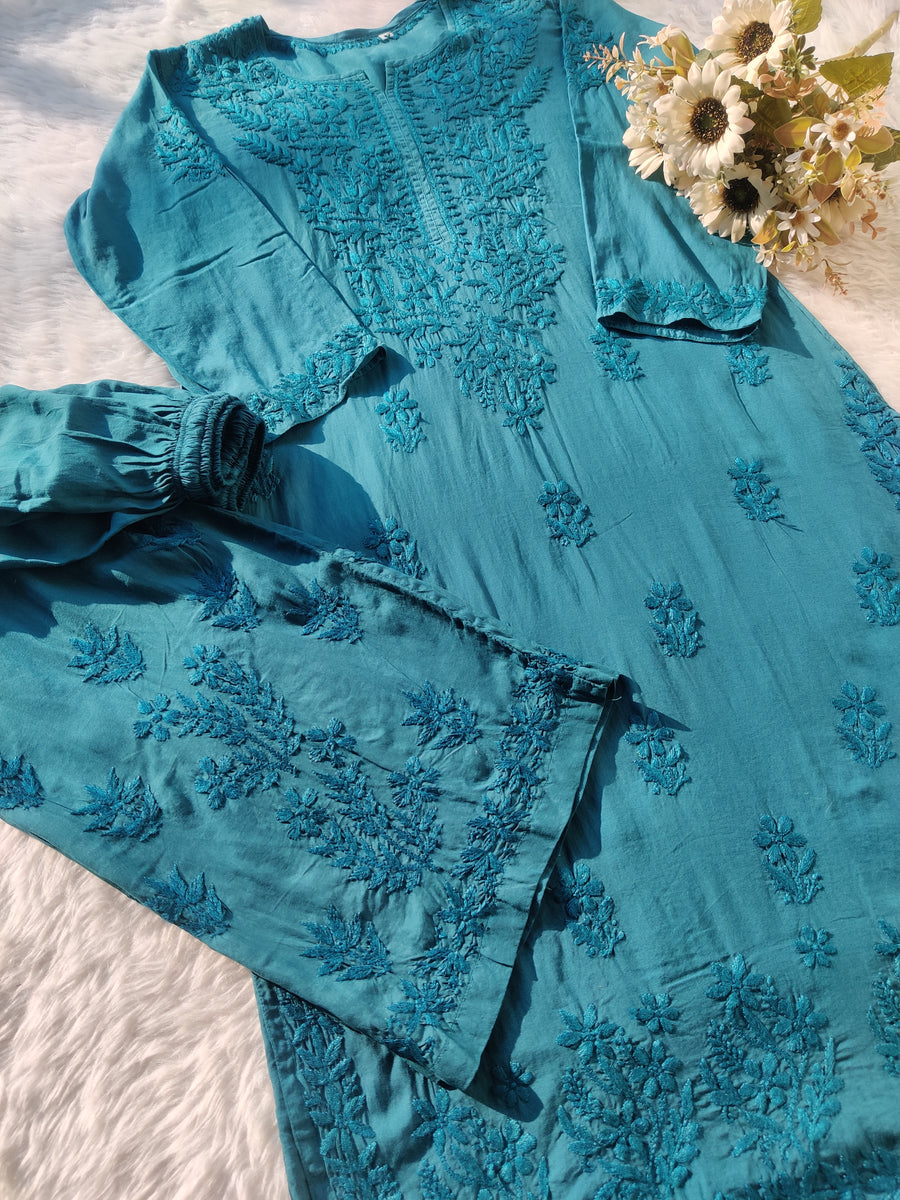 Morni Modal Chikankari Kurti Set