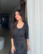 Load image into Gallery viewer, Sona Chanderi Chikankari Kurti Set
