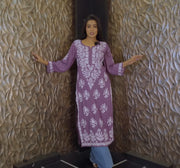 Mausam Modal Chikankari Straight Kurti