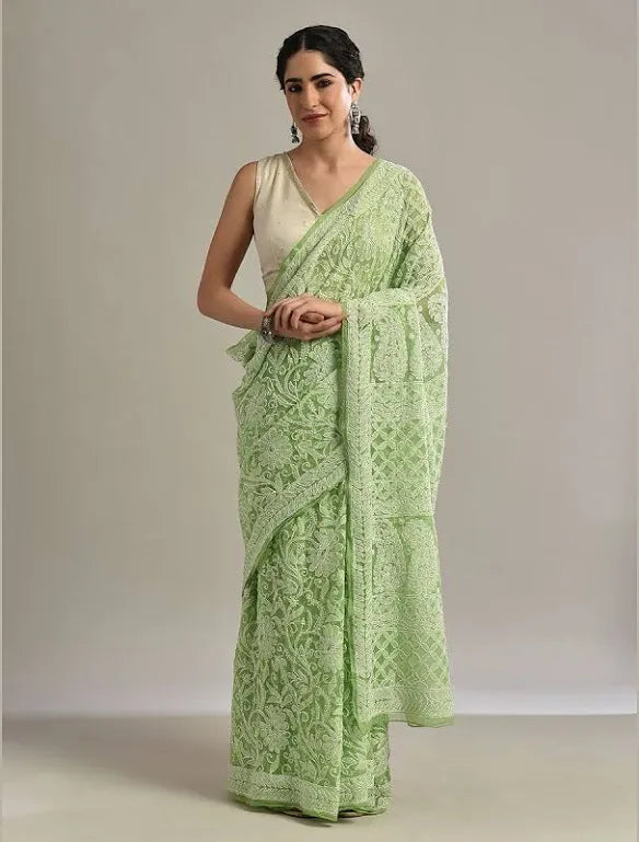 Gulzar Full Jaal Chikankari Saree