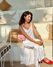 Parinoor Chanderi Cotton Chikankari Kurti Set