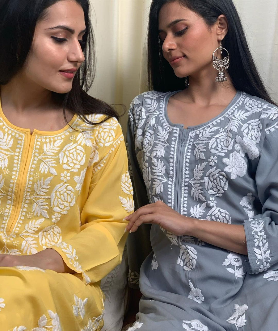 Saba Rose Modal Chikankari Long Kurta