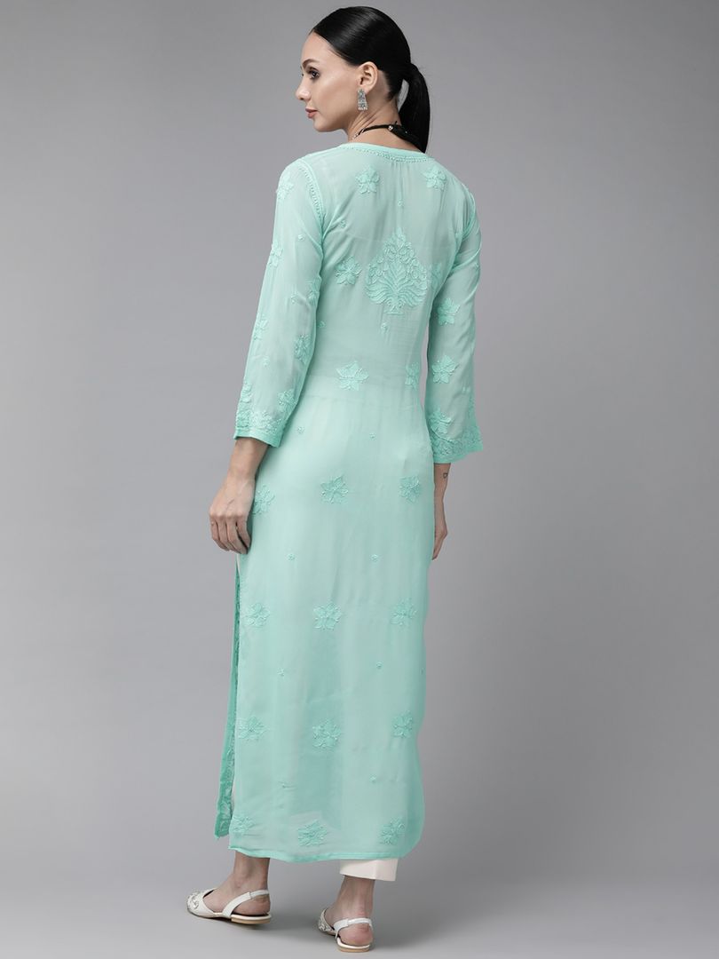 Arsh Premium Viscose Chikankari Kurti - The Lucknowi Chikan 