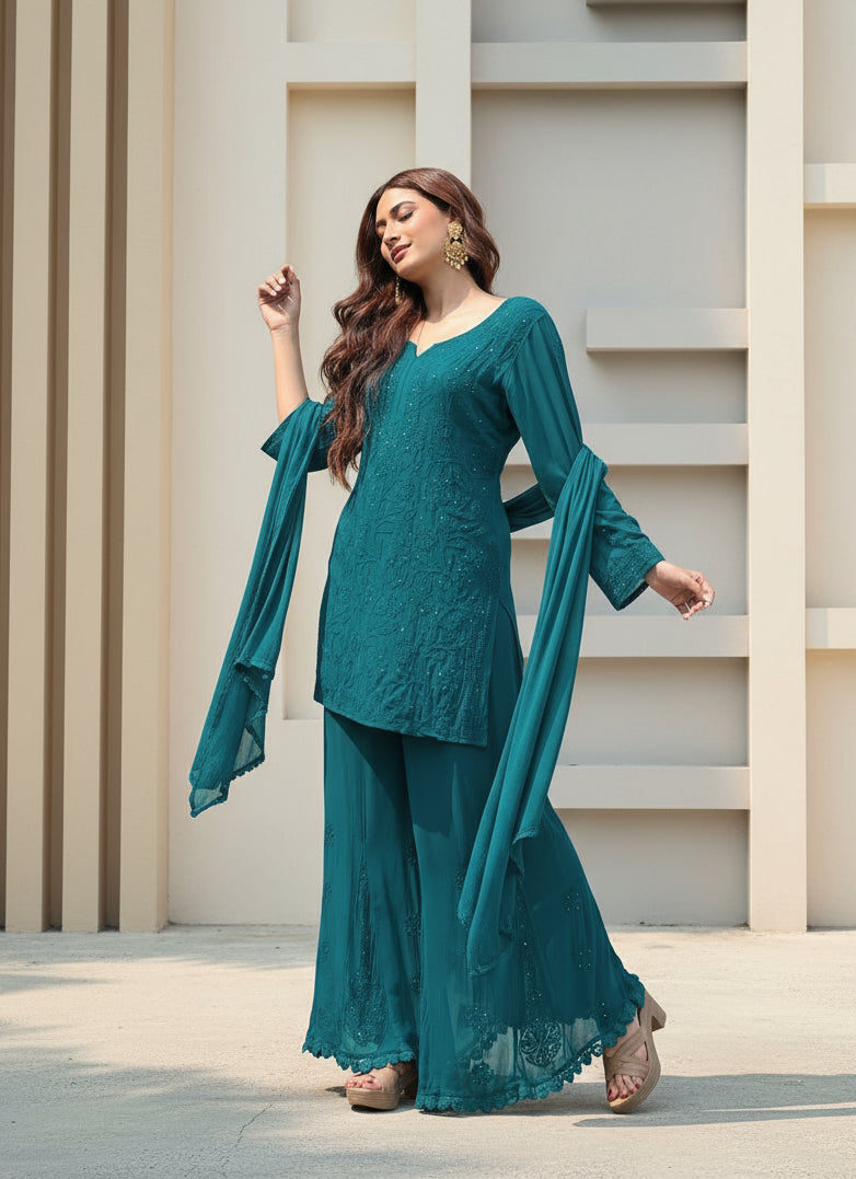 Avneet Kaur Mukaish Patiala Set