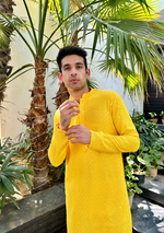 Load image into Gallery viewer, Nawab Mens Hakuba Sequence Chikankari Kurta &amp; Pyjama Set
