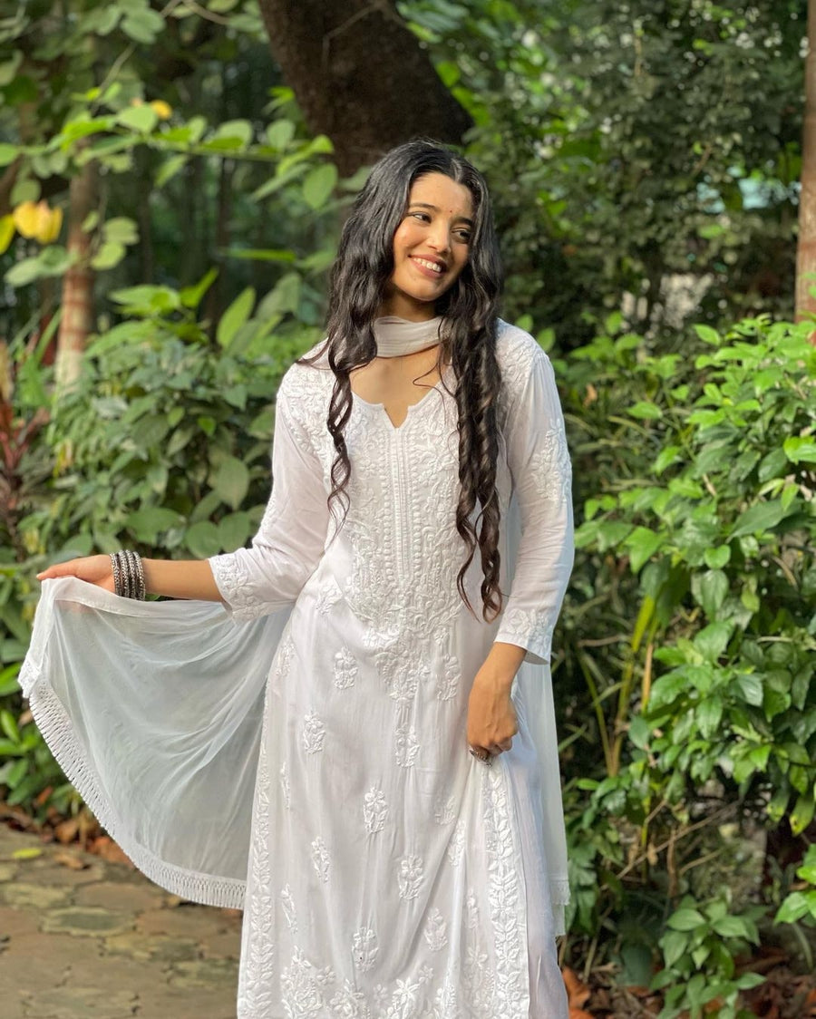 Palak Modal Chikankari Kurti