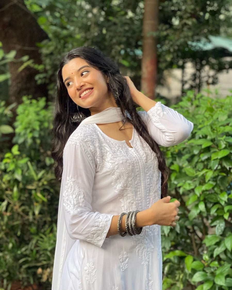Palak Modal Chikankari Kurti