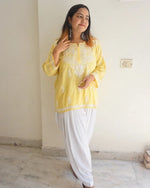 Load image into Gallery viewer, Haniya Premium Chikankari Short Top - The Lucknowi Chikan 