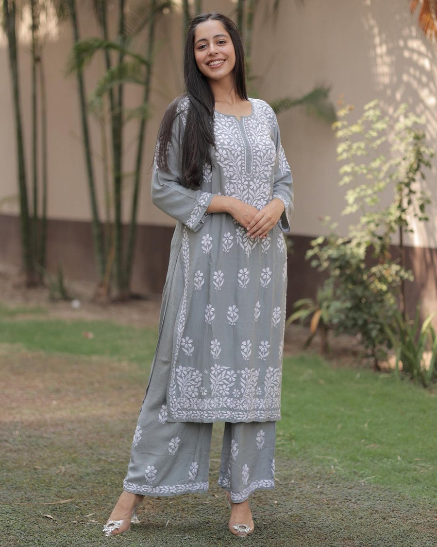 Dua Modal Premium Chikankari Kurti Set