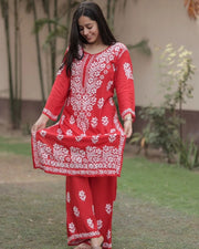 Dua Modal Premium Chikankari Kurti Set