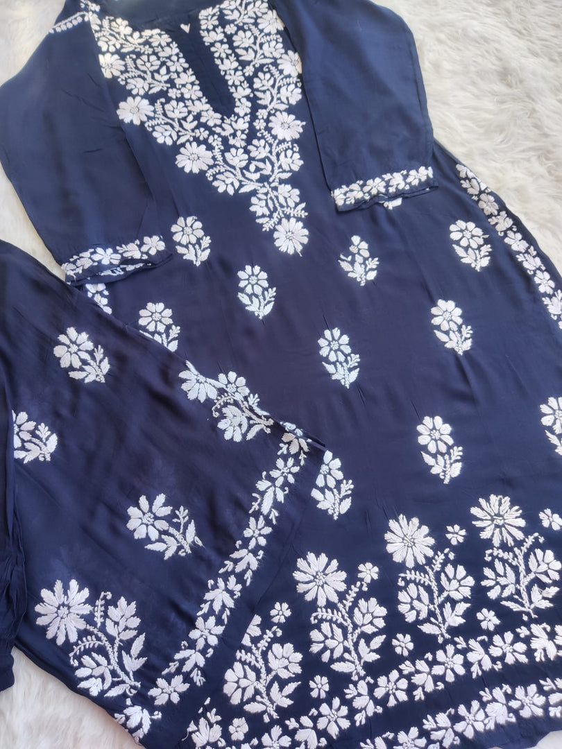 Lali Modal Chikankari Kurti Set