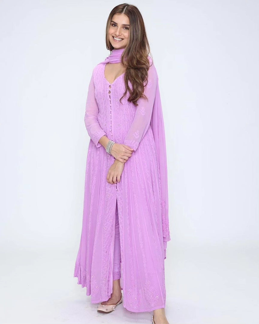 Nora Premium Chikankari Heavy Anarkali & Dupatta