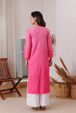 Load image into Gallery viewer, Joohi Ombre Straight Chikankari Kurti