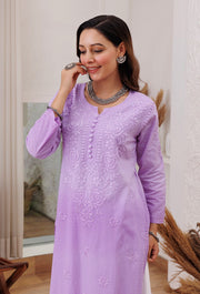 Joohi Ombre Straight Chikankari Kurti