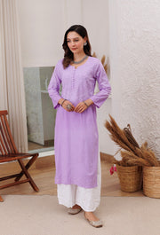 Joohi Ombre Straight Chikankari Kurti