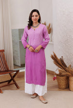 Load image into Gallery viewer, Joohi Ombre Straight Chikankari Kurti
