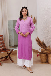 Joohi Ombre Straight Chikankari Kurti