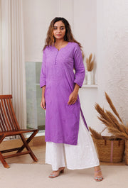 Joohi Ombre Straight Chikankari Kurti