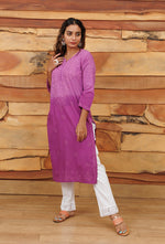 Load image into Gallery viewer, Joohi Ombre Straight Chikankari Kurti