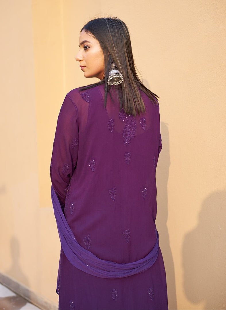 Nagma Premium Chikankari Mukaish Viscose Set