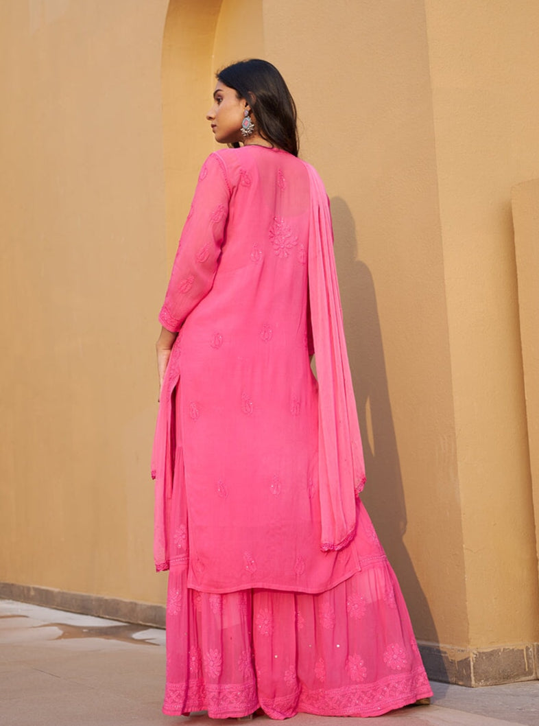 Nagma Premium Chikankari Mukaish Viscose Set